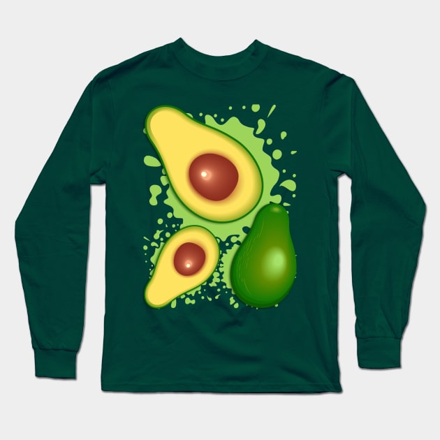 Avocado Fruity and Juicy Long Sleeve T-Shirt by BluedarkArt